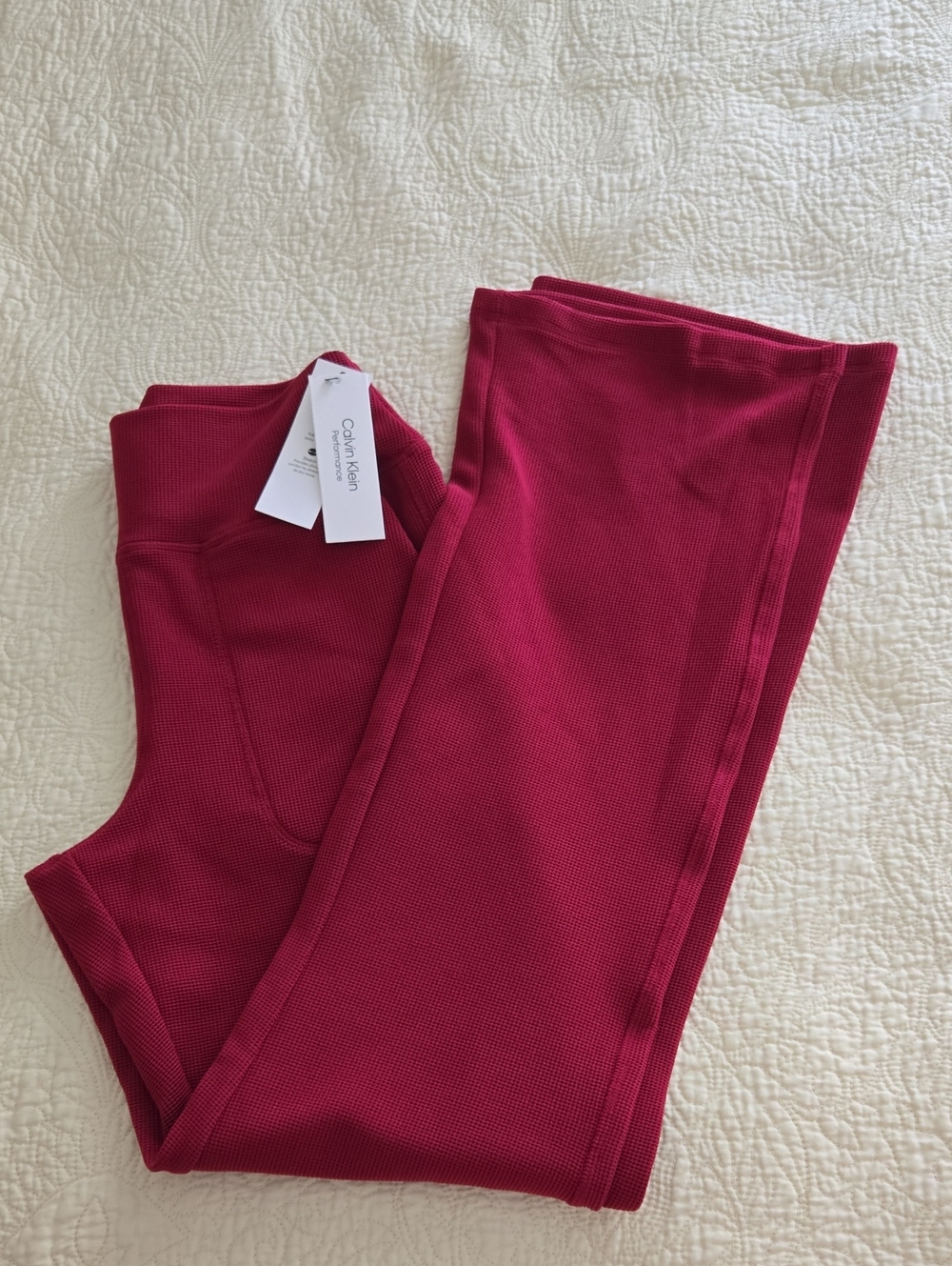 Calvin Klein Magenta Waffl Bootcut Pants SP